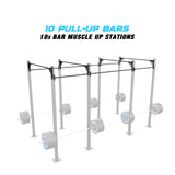 14' Freestanding Builder® Pull Up Rig 10 pull up bars