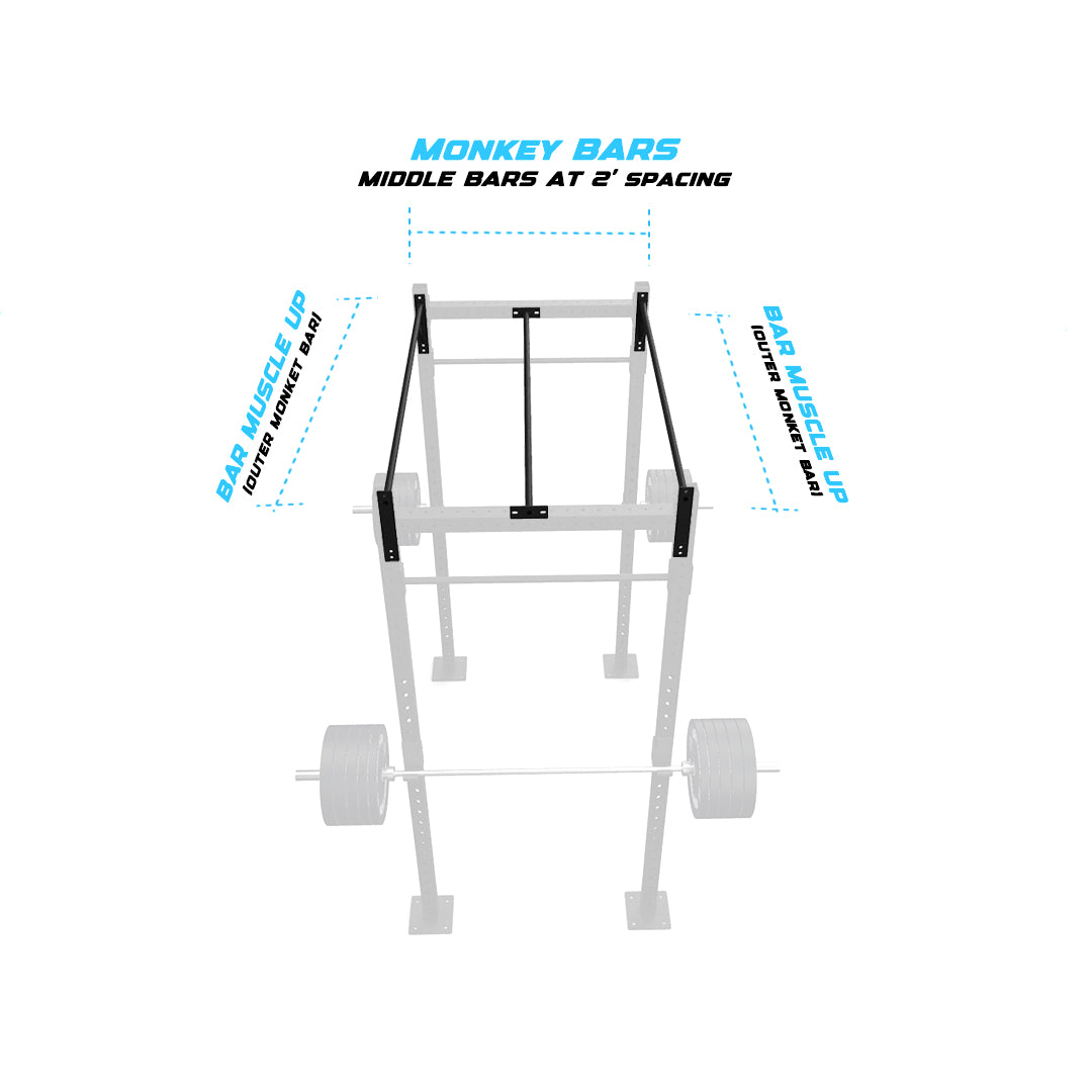 4' Freestanding Builder® Pull Up Rig Monkey bar middle spacing