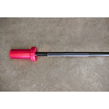 2.5 KG Mini Lifter Bar Close-Up: Black Handle / Red Sleeve
