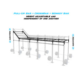 24' Freestanding Builder® Pull Up Rig Pull-Up Bar, Crossbar and Monkey Bar Adjustability
