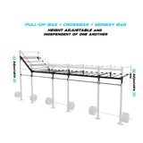 24' Wall-Mount Builder® Pull Up Rig Pull-Up Bar, Crossbar and Monkey Bar Adjustability
