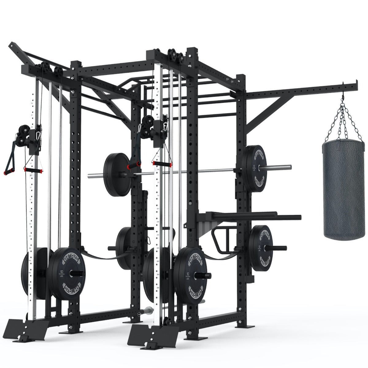 Possible Rack configurations with FT-PL-1000, power rack, and other accessories