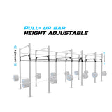 24' Freestanding Builder® Pull Up Rig Pull-Up Bar Adjustability