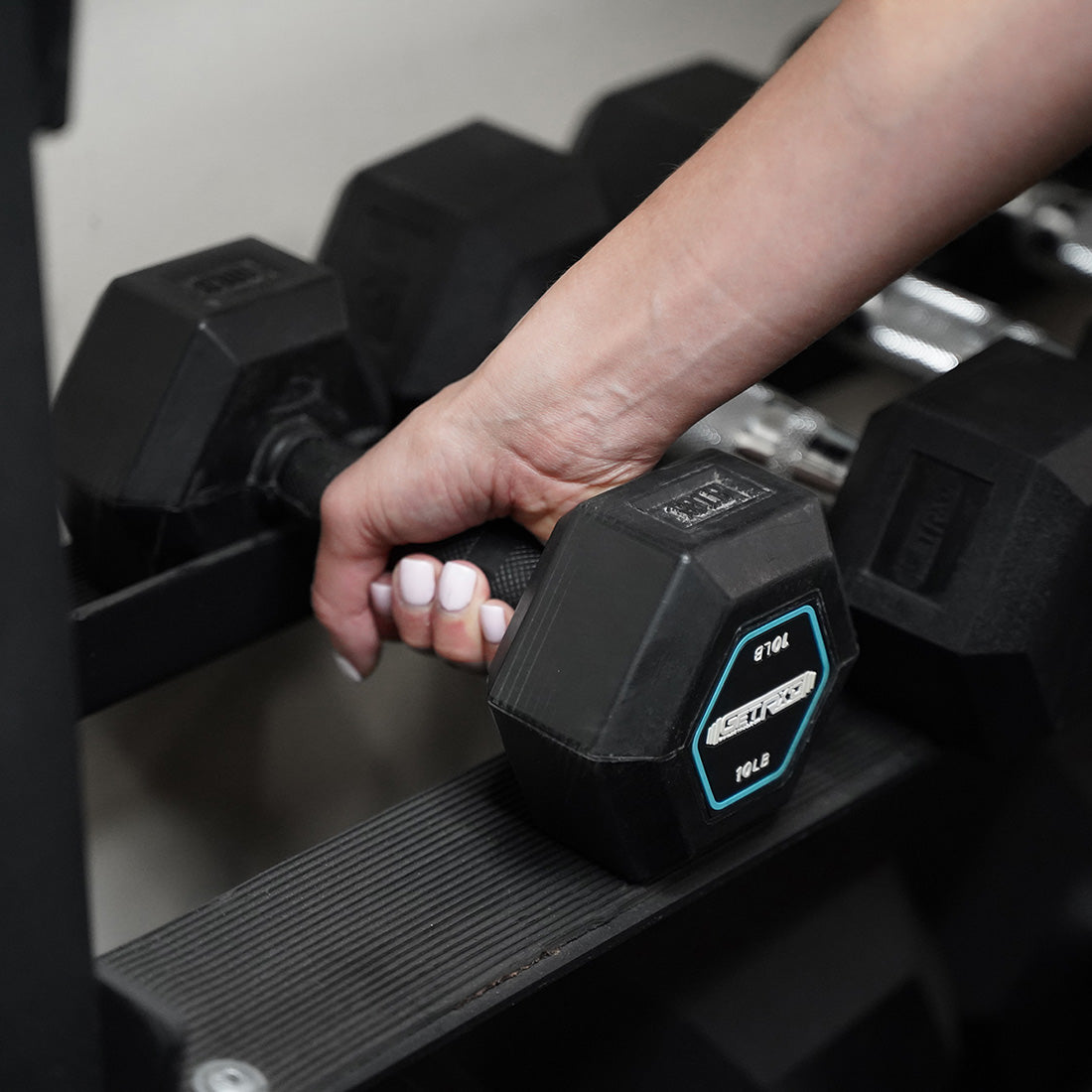 Rubber-Grip Hex Dumbbells [Piece]