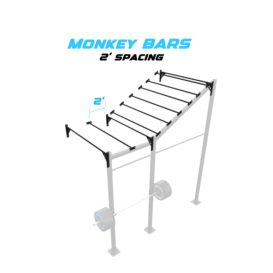 10' Wall Mount Builder® Rig: Advanced 1 w/ 2' Monkey Bar Spacing