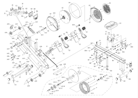 Xebex Fitness Rower 3.0 Parts