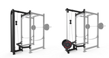 Left = Lat Pull and Low Row Attachment 200LB Weight Stack
<br>
Right = Lat Pull and Low Attachment Plate Loaded