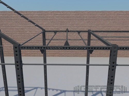 You'll be hanging on for dear life while you move across 4' of alternating height monkey bars