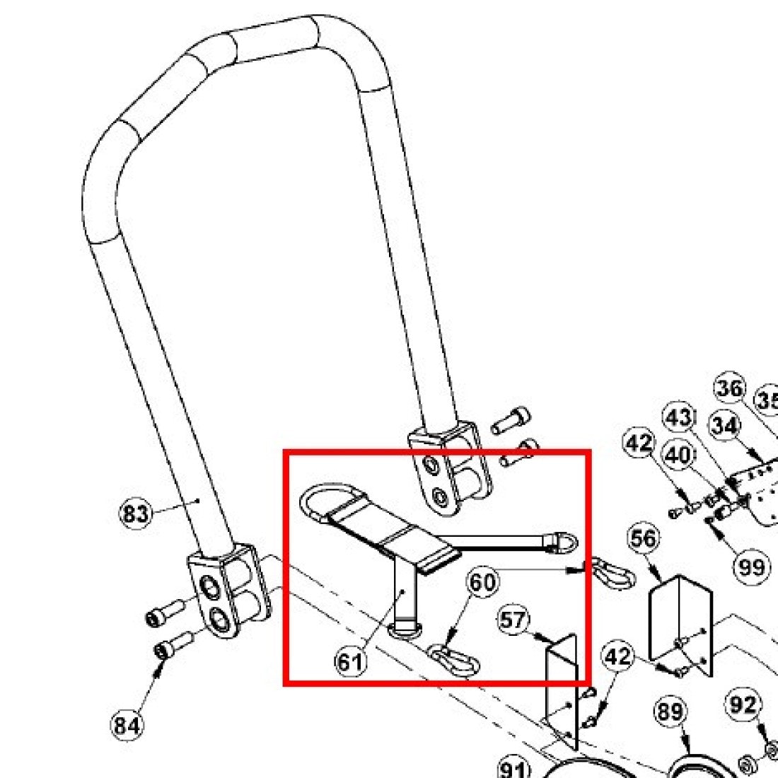 SLD-XT3-PT-61: Y Type Drawstring for XT3 Sled