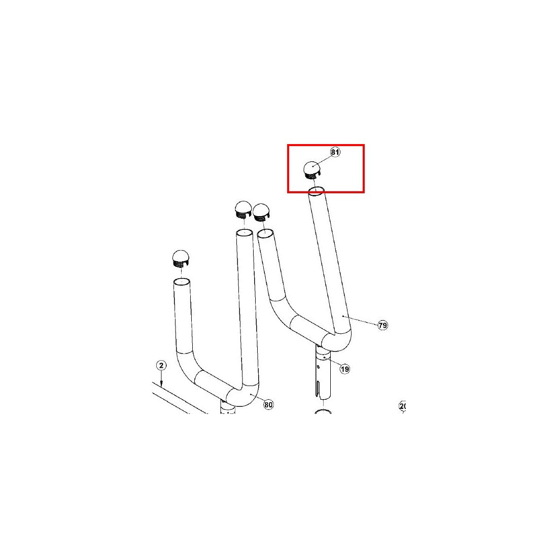 SLD-XT3-PT-81: Round Cap  for XT3 Sled