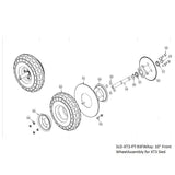  SLD-XT3-PT-93FWAsy: 10" Front WheelAssembly for XT3 Sled 